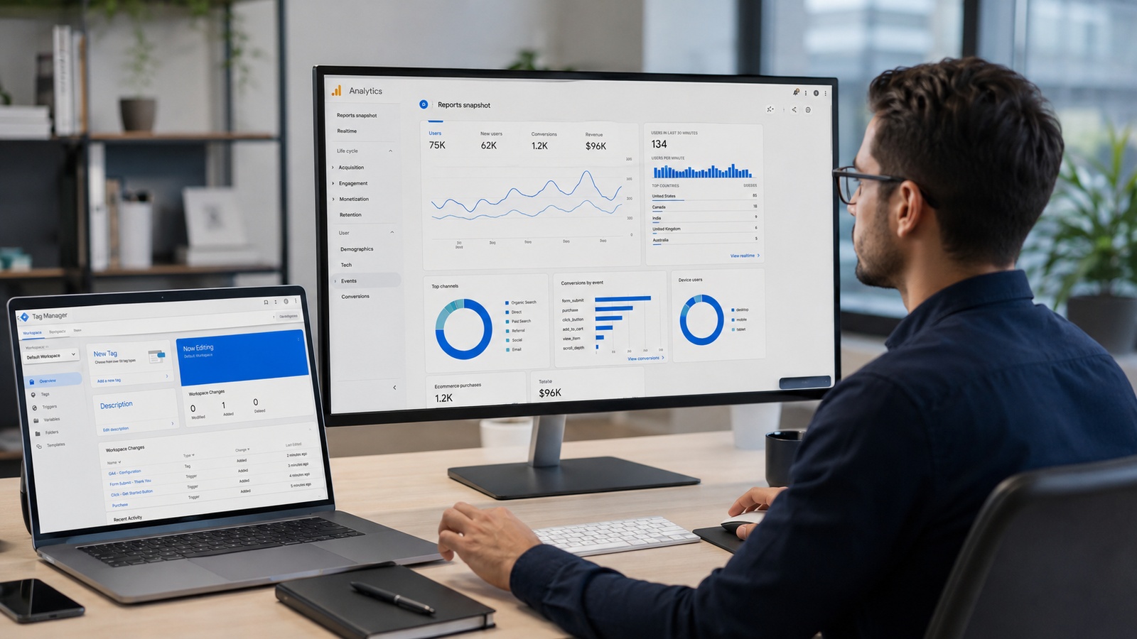 Google Analytics & Google Tag Manager Setup planning workspace