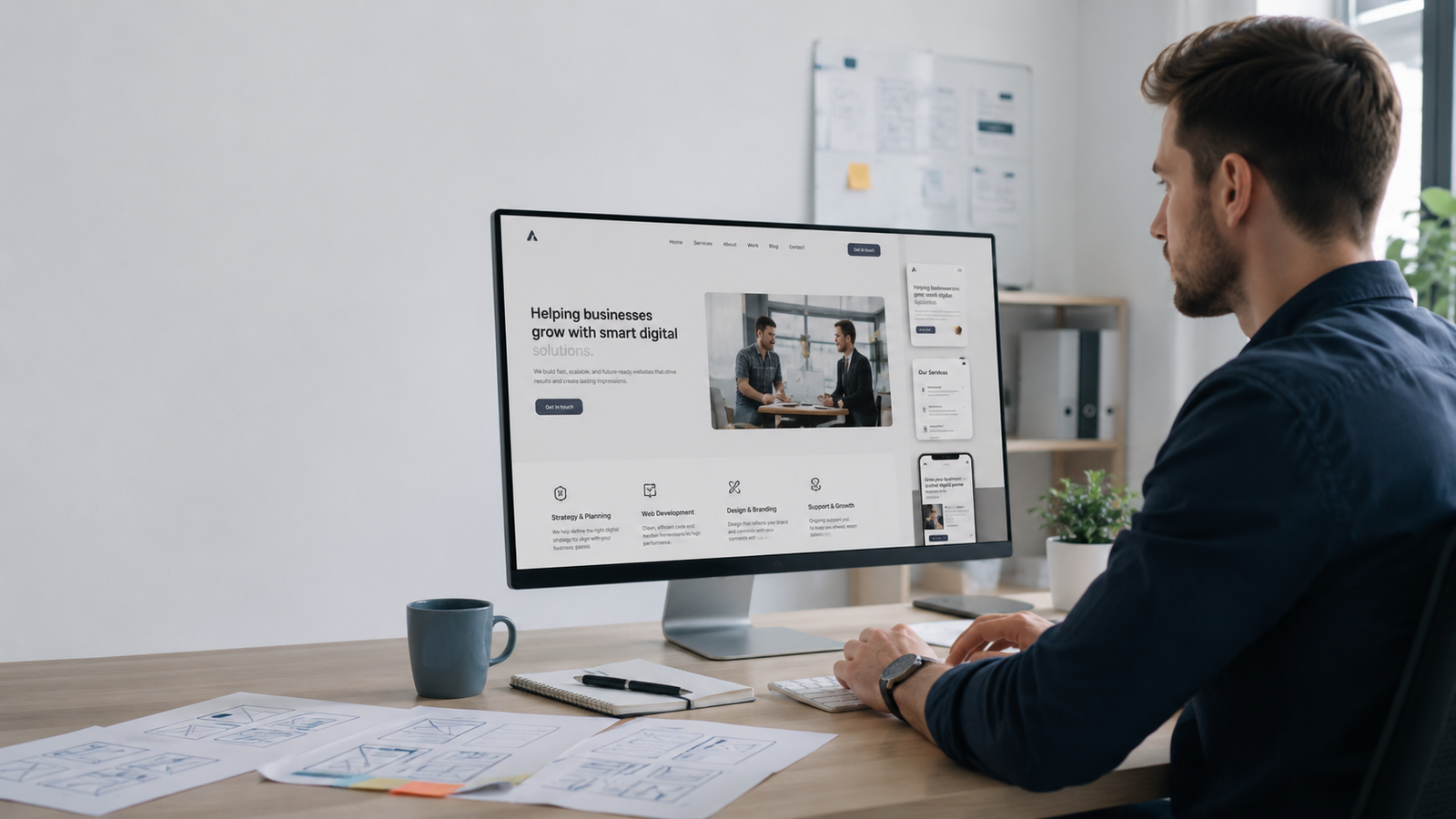 Business Website Development planning workspace