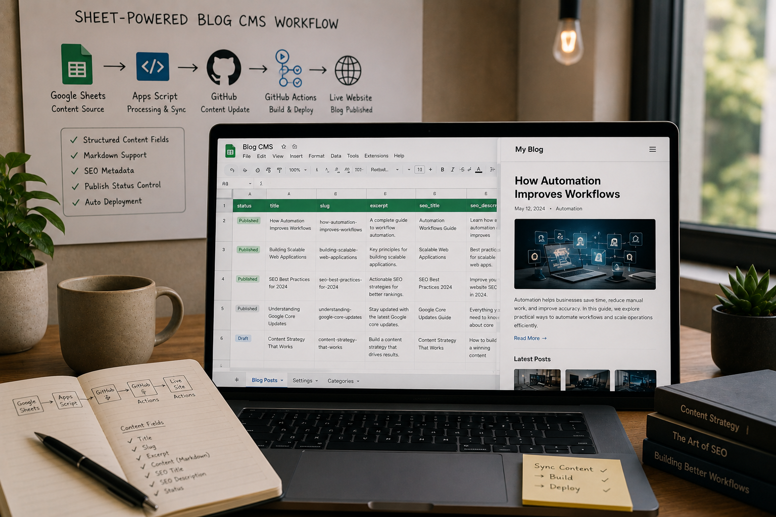 Sheet-Powered Blog CMS & Auto Deployment System