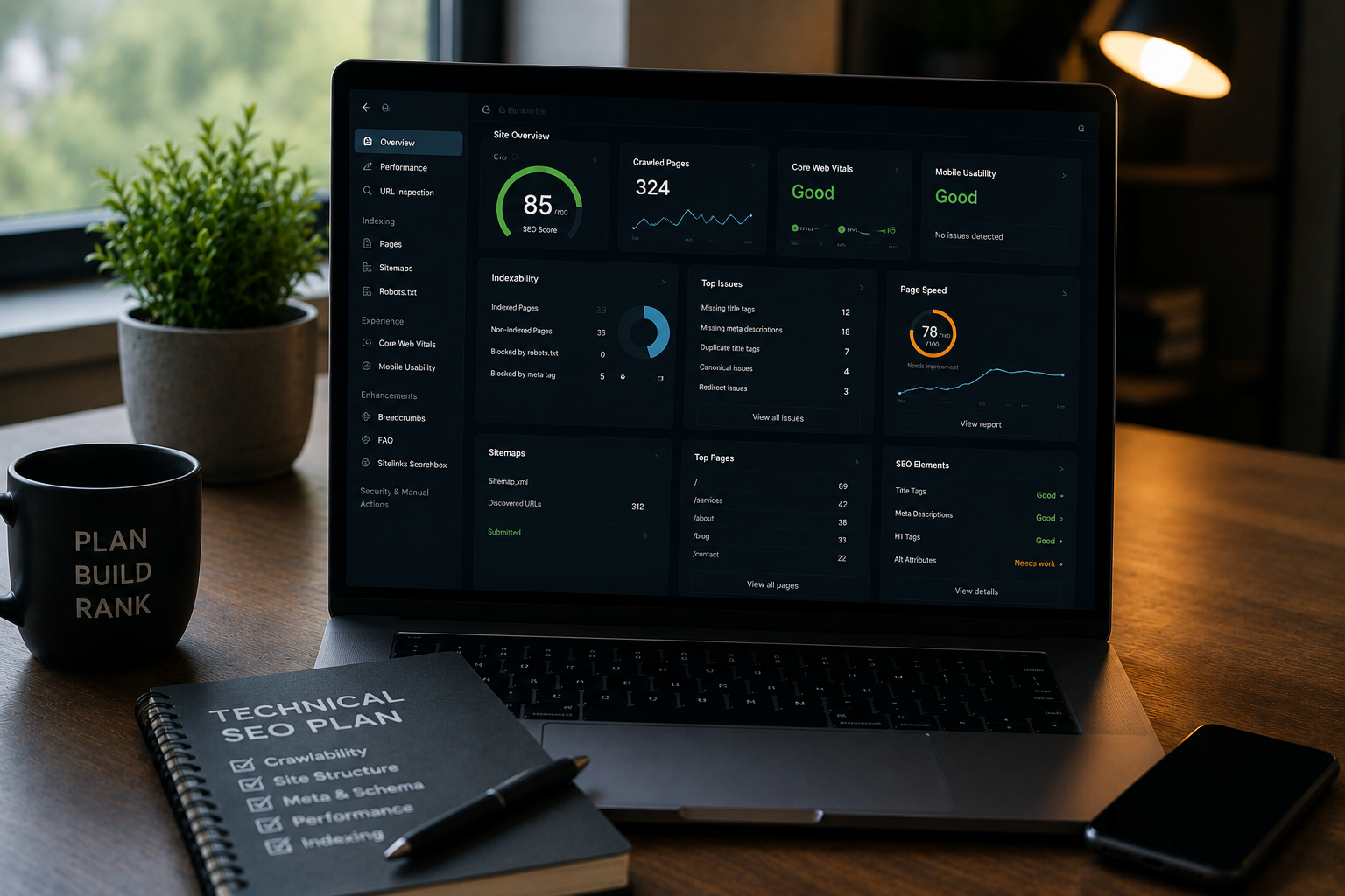 SEO Engineering & Technical SEO planning workspace