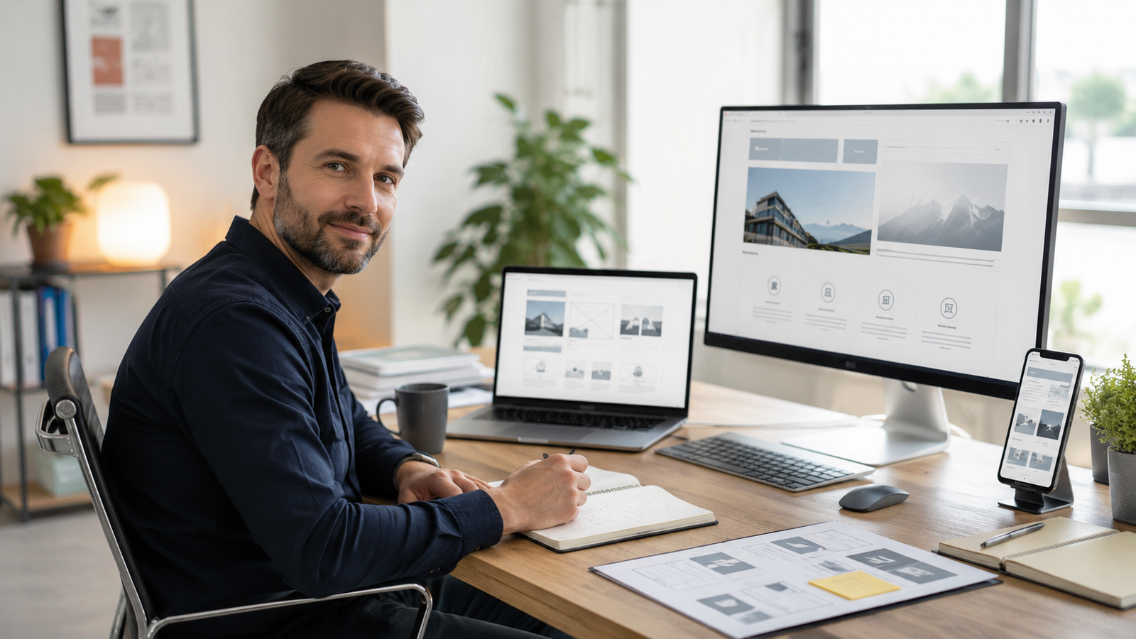 Website Design & Development planning workspace